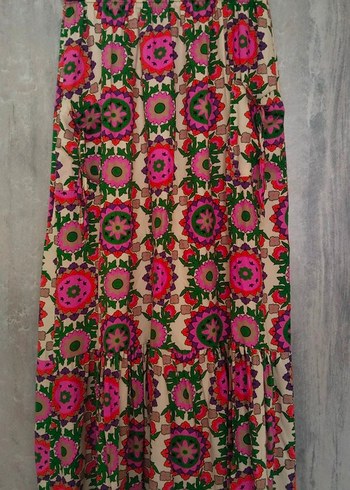 Renkli Bohem Uzun Elbise - Görsel 2