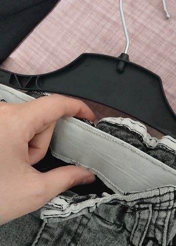 Kadın Gri Bel Detaylı Midi Kot Pantolon - Görsel 6