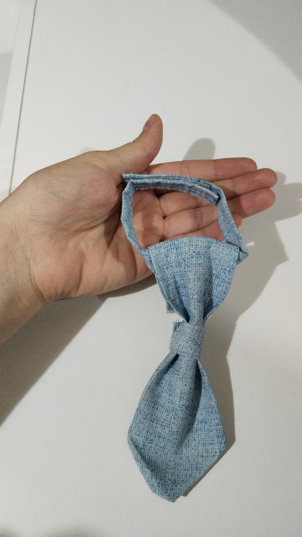 Mavi Minimalist kedi köpek Kravat - Görsel 2