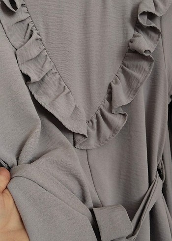 Gri Uzun Kollu Fırfırlı takım - Görsel 5