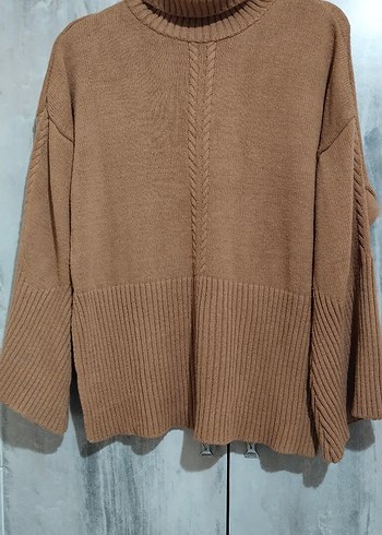 Camel Renkli Balıkçı Yaka Kadın Kazak - Görsel 3