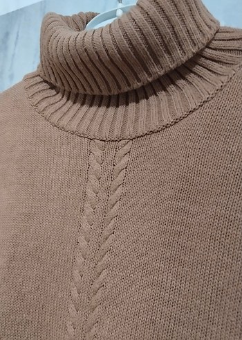 Camel Renkli Balıkçı Yaka Kadın Kazak - Görsel 6