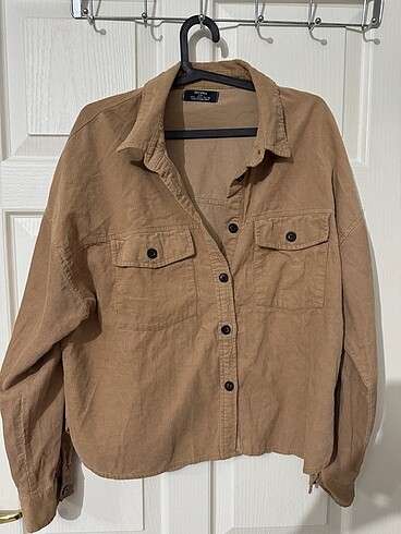 Oversize kadife Bershka gömlek