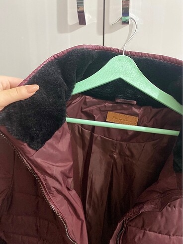 Bordo şişme mont - Görsel 7