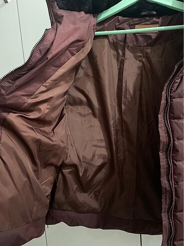 Bordo şişme mont - Görsel 5