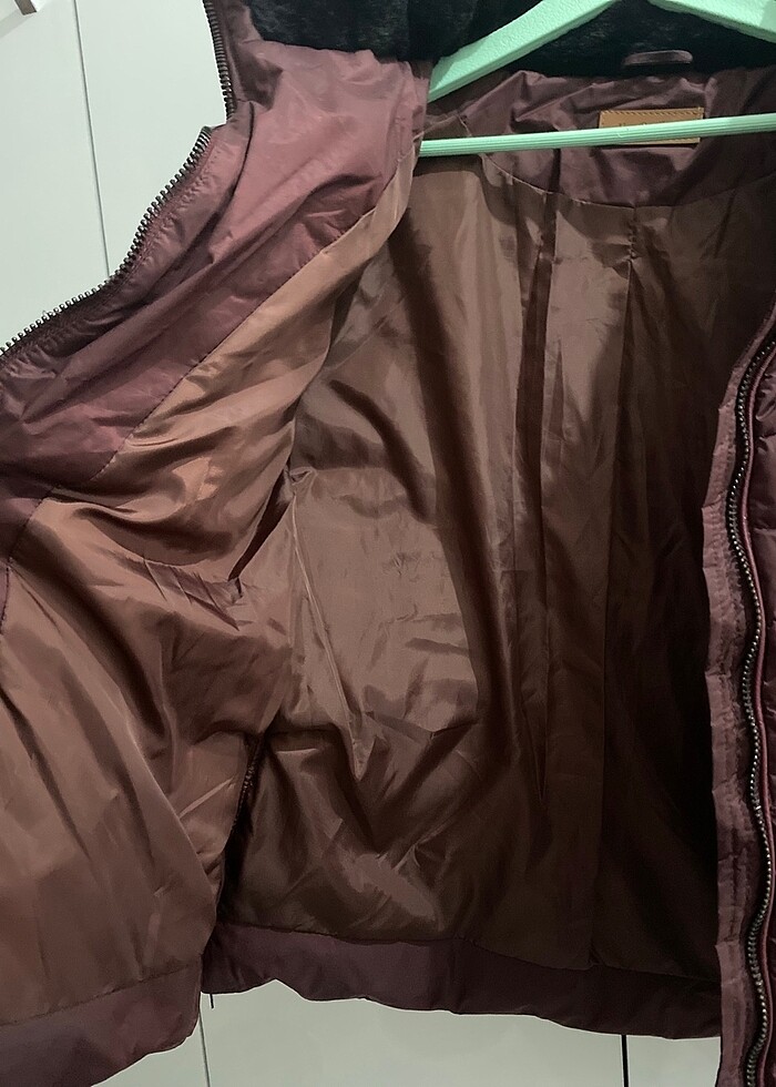 Bordo şişme mont - Görsel 5