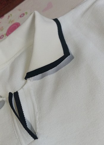 diğer Beden kadın Beyaz Kısa Kollu Pamuklu Polo Tişört