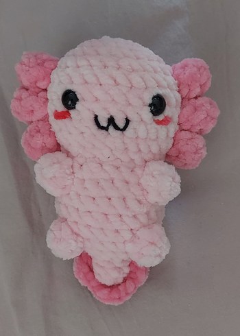 Pembe Peluş Oyuncak Amigurumi Axolotl