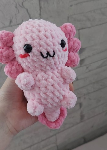 Beden Pembe Peluş Oyuncak Amigurumi Axolotl