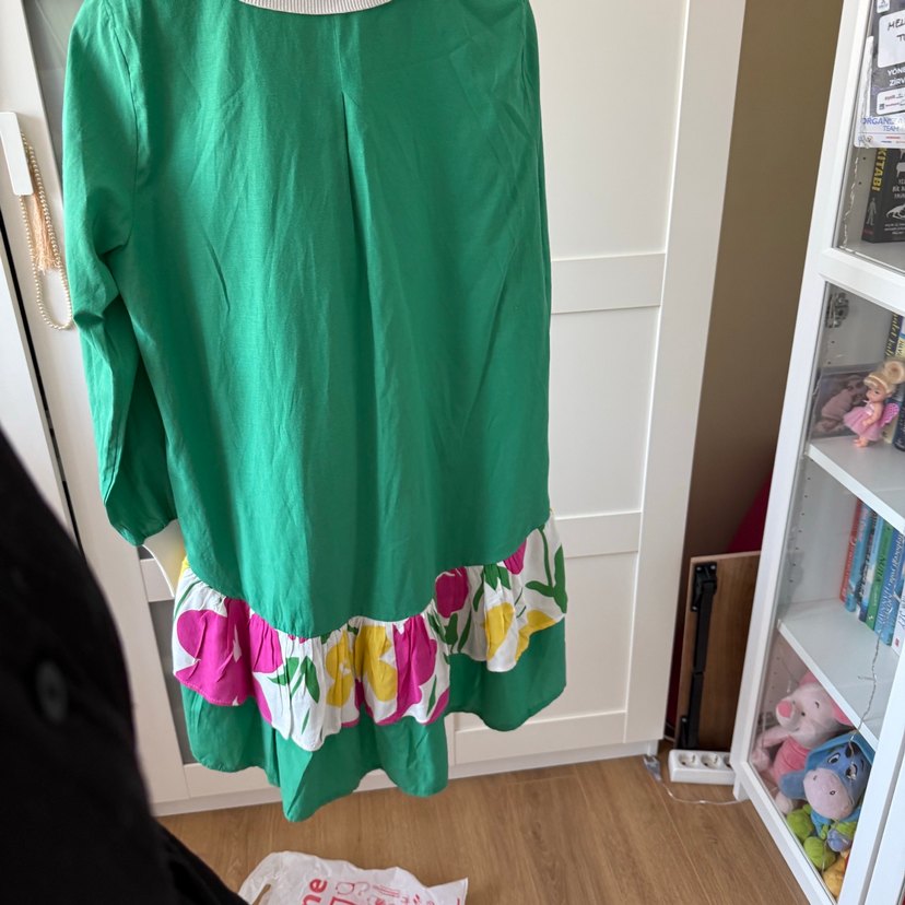 Yeşil Uzun Kollu Düğmeli Uzun Gömlek - Görsel 4