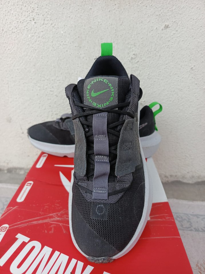 Gri Kadın Spor Ayakkabı Cırt Cırtlı Blok Topuklu orjinal üründür - Görsel 2