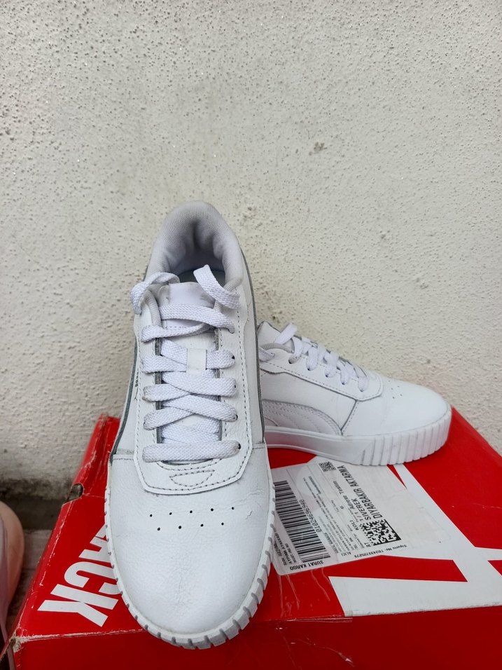 Beyaz Kadın puma Spor Ayakkabı Velcro Detaylı orjinal üründür - Görsel 2