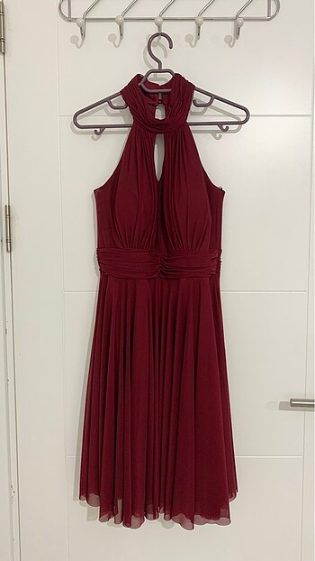 Bordo abiye elbise