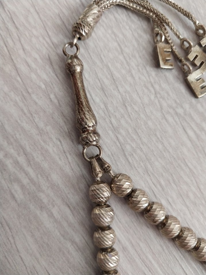 925 Ayar Gümüş Tesbih - Görsel 4