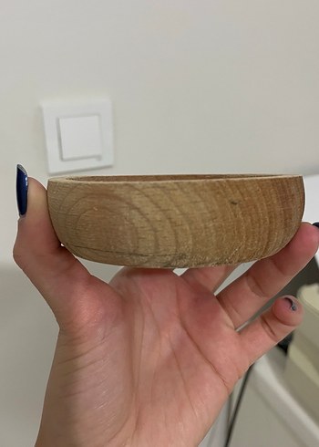 Bej Bohem Tarz Ahşap Tabak - Görsel 2