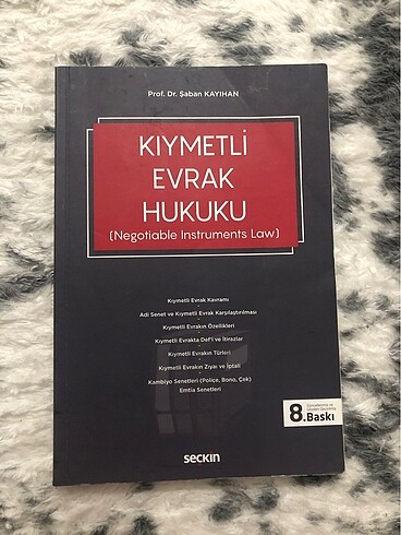 kıymetli evrak hukuku şaban kayıhan