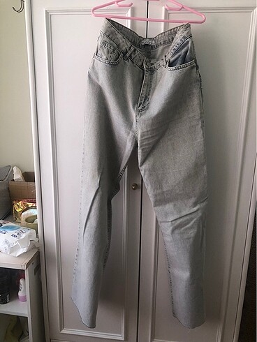 Gri wide leg pantalon