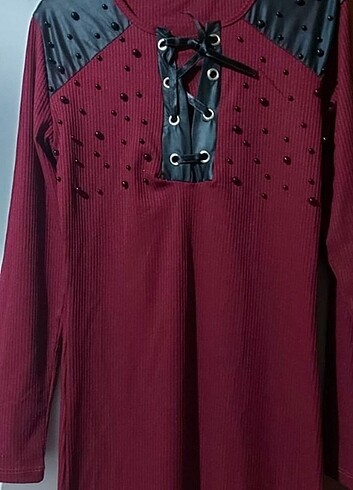s Beden bordo Renk Triko tunik