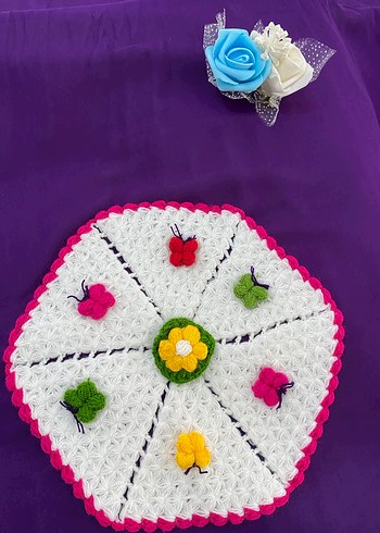 Renkli Nakışlı Örgü Çocuk Battaniyesi - Görsel 9