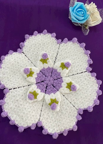 Renkli Nakışlı Örgü Çocuk Battaniyesi - Görsel 2