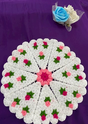 Renkli Nakışlı Örgü Çocuk Battaniyesi - Görsel 7