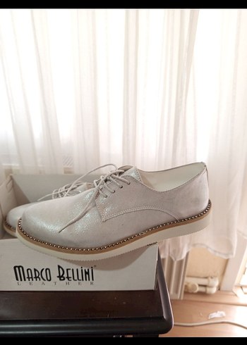 Gri Süet Bağcıklı Günlük oxford Kadın Ayakkabı - Görsel 2