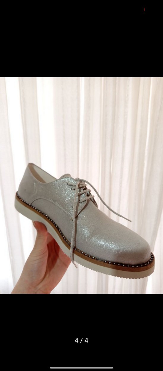 Gri Süet Bağcıklı Günlük oxford Kadın Ayakkabı - Görsel 3