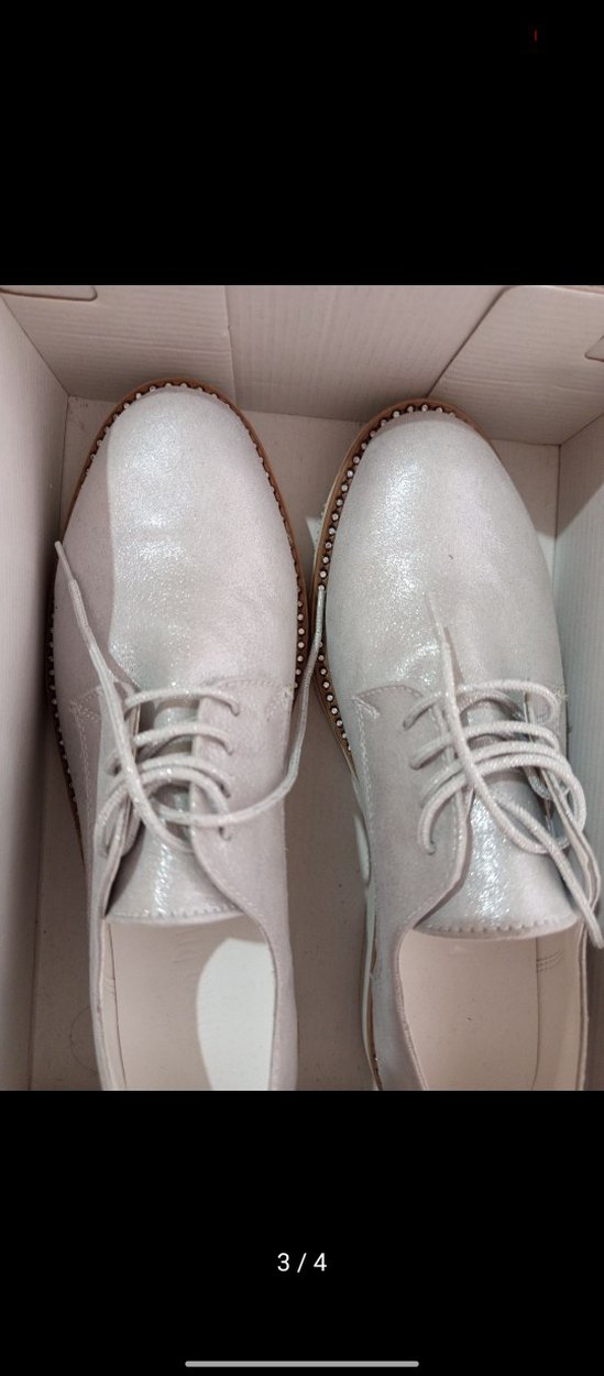 Gri Süet Bağcıklı Günlük oxford Kadın Ayakkabı - Görsel 4