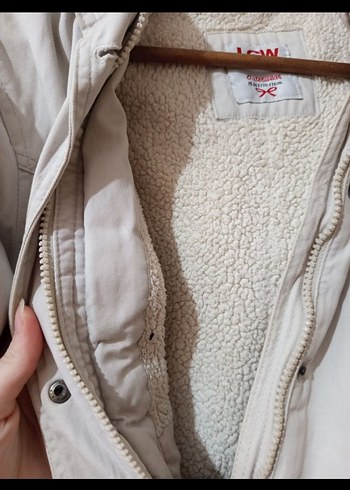 Düğmeli Beyaz Casual Çocuk mont kaban Kadın - Görsel 4