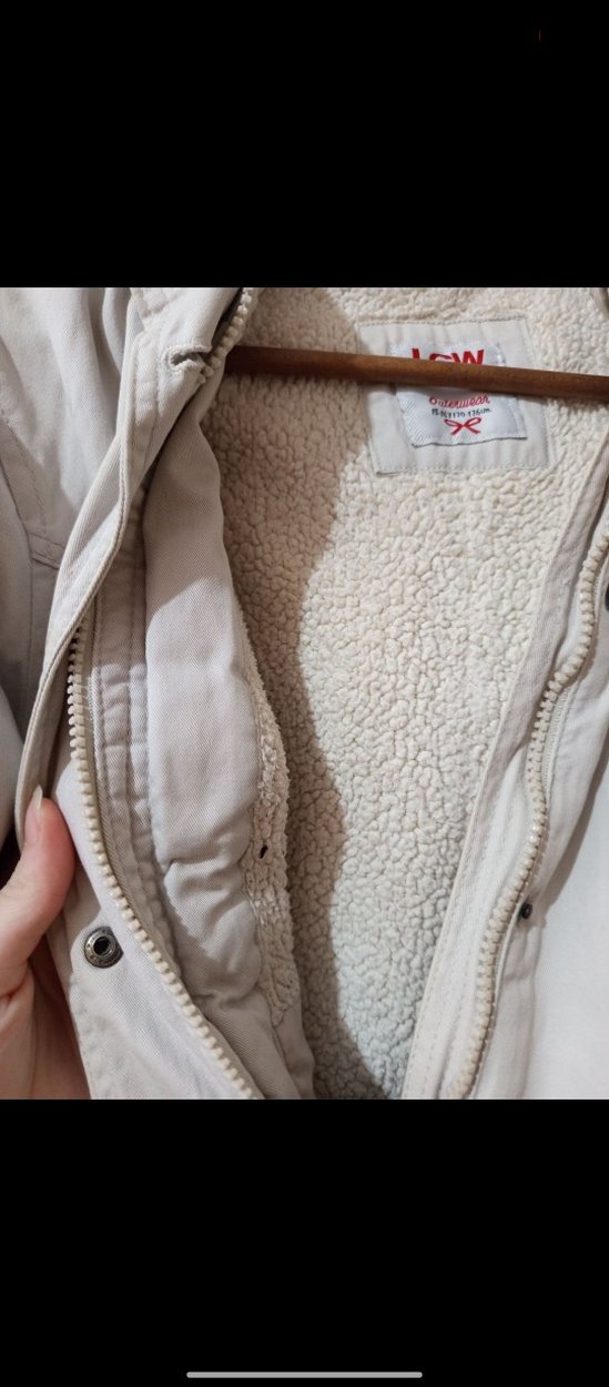 Düğmeli Beyaz Casual Çocuk mont kaban Kadın - Görsel 4