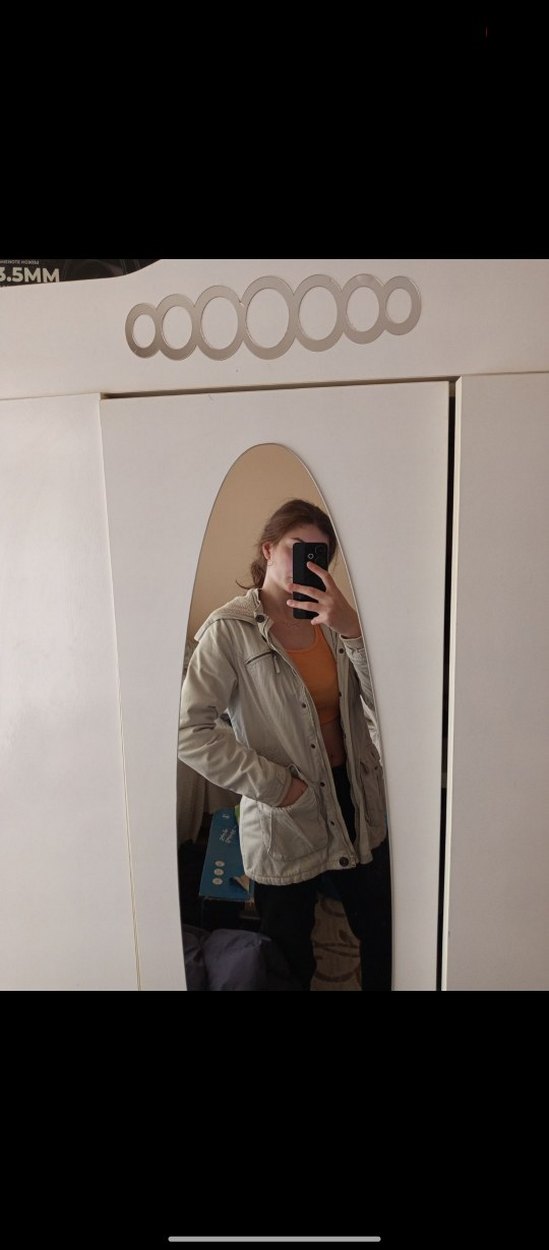 Düğmeli Beyaz Casual Çocuk mont kaban Kadın - Görsel 5