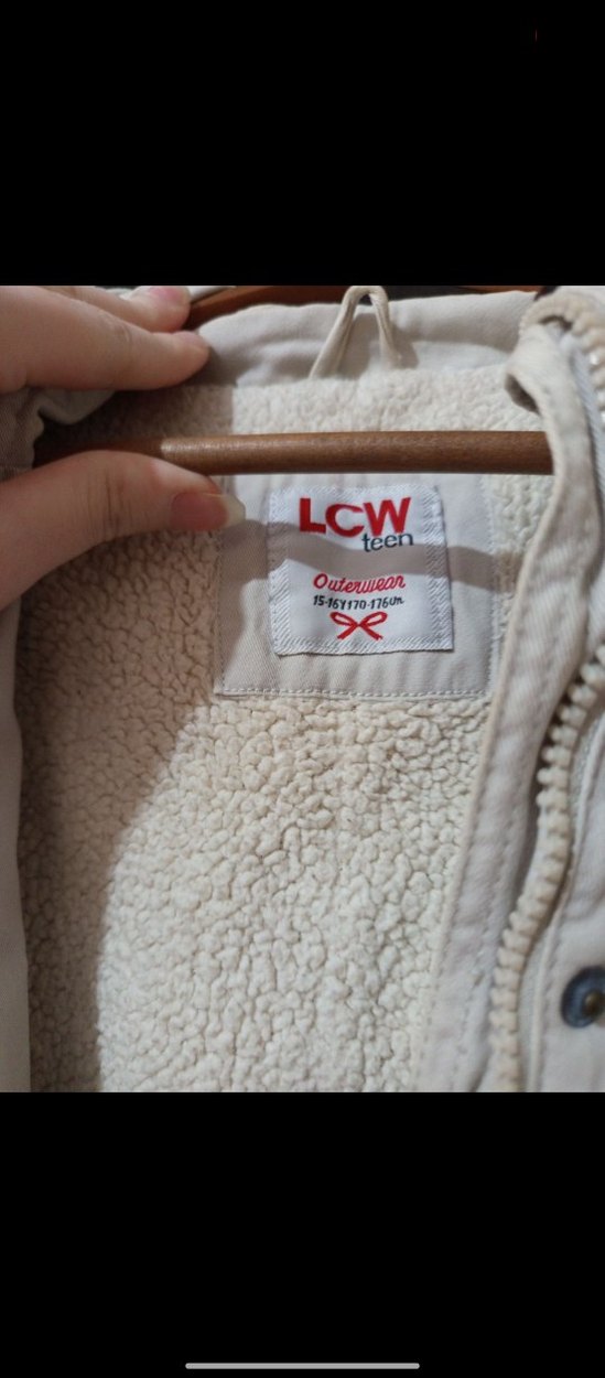 Düğmeli Beyaz Casual Çocuk mont kaban Kadın - Görsel 3