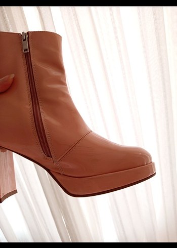 Pembe Rugan Platform Topuklu Kadın Bot - Görsel 3