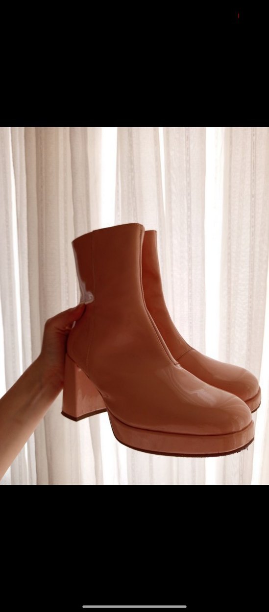 Pembe Rugan Platform Topuklu Kadın Bot - Görsel 4