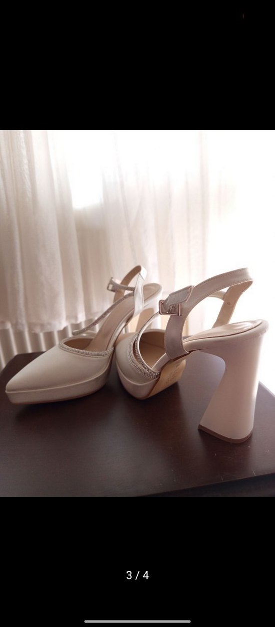 Bej Stiletto Topuklu Kadın Abiye Ayakkabı - Görsel 3