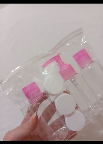 Pastel Pembe Seyahat Makyaj Düzenleyici Seti - Görsel 2