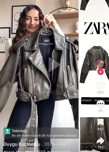 Zara Gri Deri Kemerli Midi Ceket