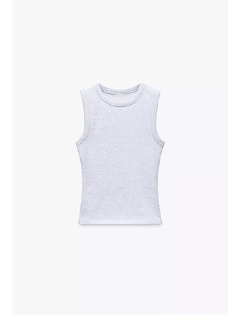 Kadın Gri Kolsuz Crop Top - Görsel 2