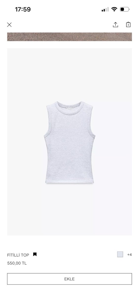 Kadın Gri Kolsuz Crop Top - Görsel 2