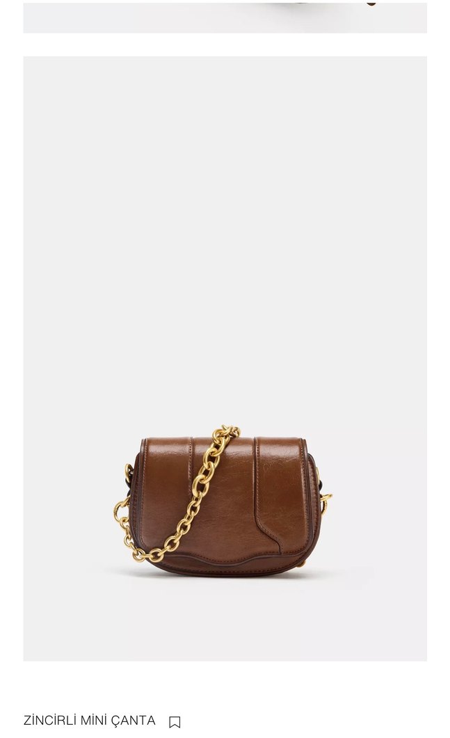 Zincir Detaylı Kahverengi Deri Kadın Çanta - Görsel 2