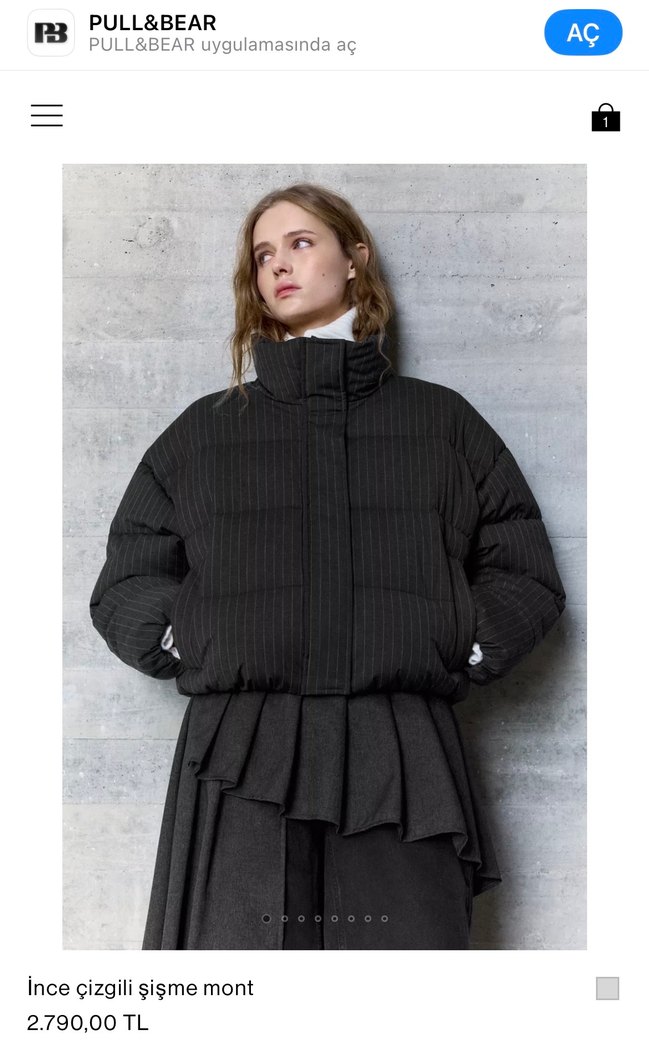 Kadın Siyah Katlı Midi Kış Ceketi - Görsel 2