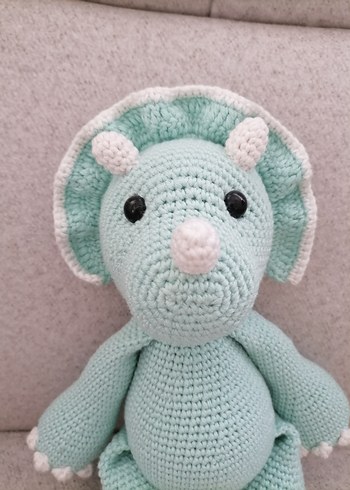 Fisher Price Turkuaz Pastel Amigurumi Dinozor Oyuncak