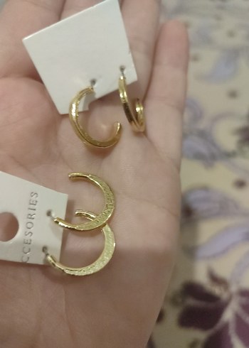 Altın Renk Mini Halka Küpeler - Görsel 3