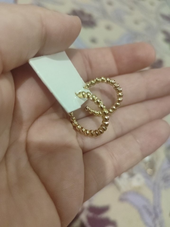 Altın Renkli Boncuklu Midi Küpe - Görsel 2