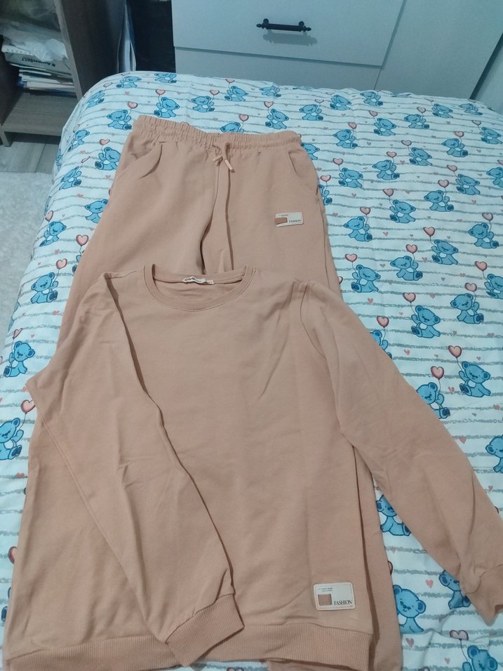 Bej Uzun Kollu kız çocuk takım - Görsel 4