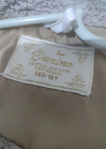 Kapüşonlu Bej çocuk Mont - Görsel 5