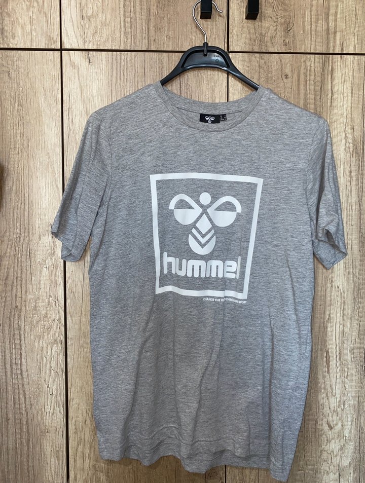 Gri Kısa Kollu Hummel Erkek Tişört - Görsel 3