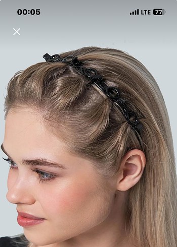 Siyah Minimalist Kadın Saç Aksesuarı - Görsel 6