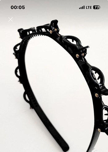 Siyah Minimalist Kadın Saç Aksesuarı - Görsel 4