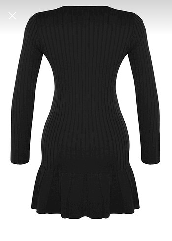 Kadın Siyah Piliseli Mini Elbise - Görsel 3